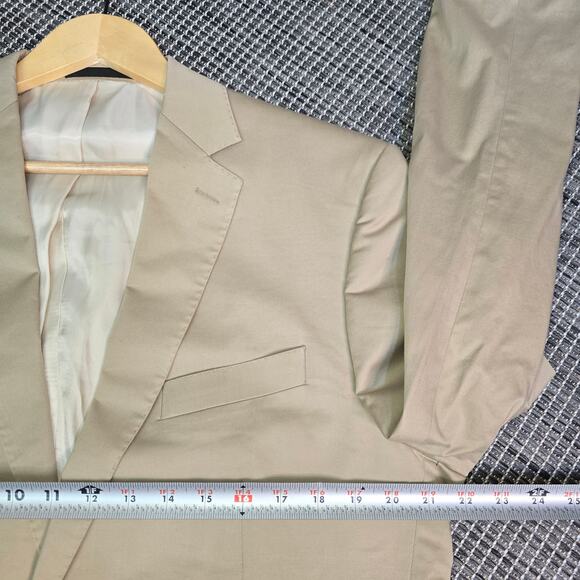 Paul Betenly Blazer Jacket Mens 42L Tan Beige 2 Button Front Preppy Sport Coat - Picture 8 of 16